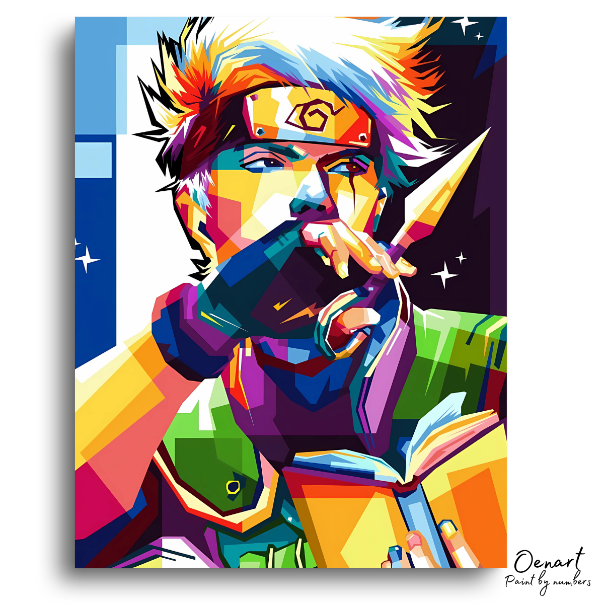 Naruto Shippuden: Kakashi Wpap Pop Art - Anime Paint By Numbers Kit