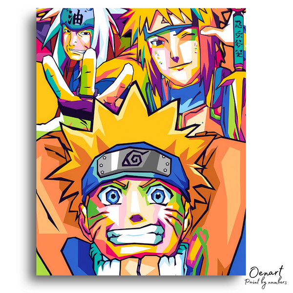 Naruto Shippuden: Naruto Minato and Jiraiya - Anime Paint By Numbers Kit