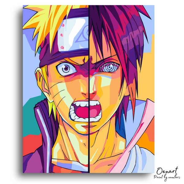 Naruto Shippuden: Sasuke & Naruto  - Anime Paint By Numbers Kit