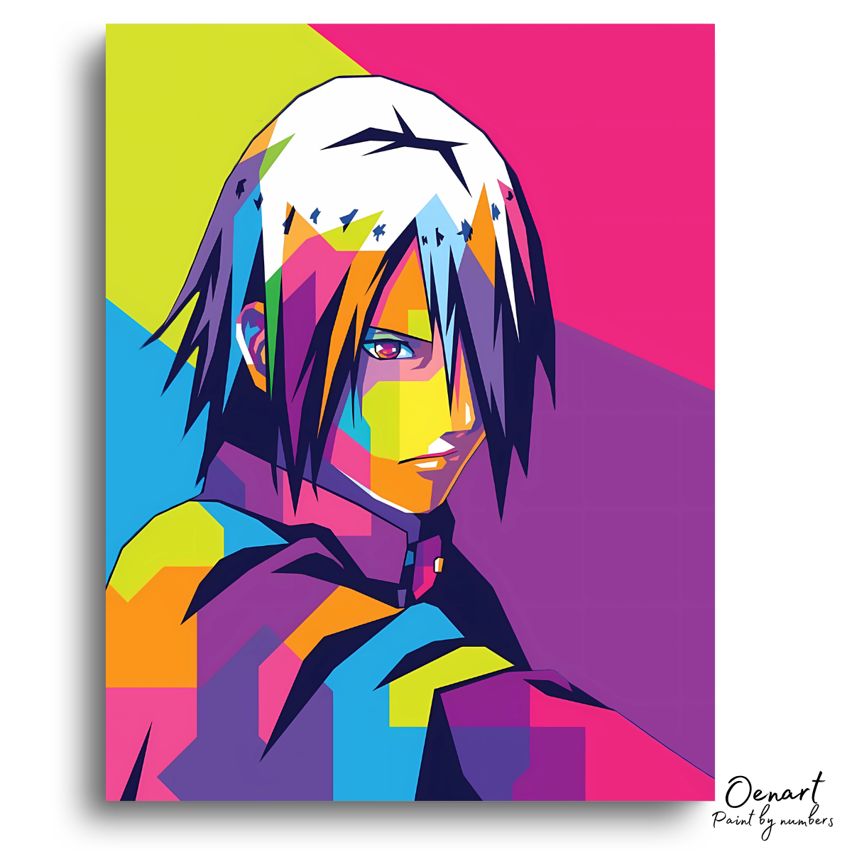 Naruto Shippuden: Sasuke Wpap Pop Art - Anime Paint By Numbers Kit