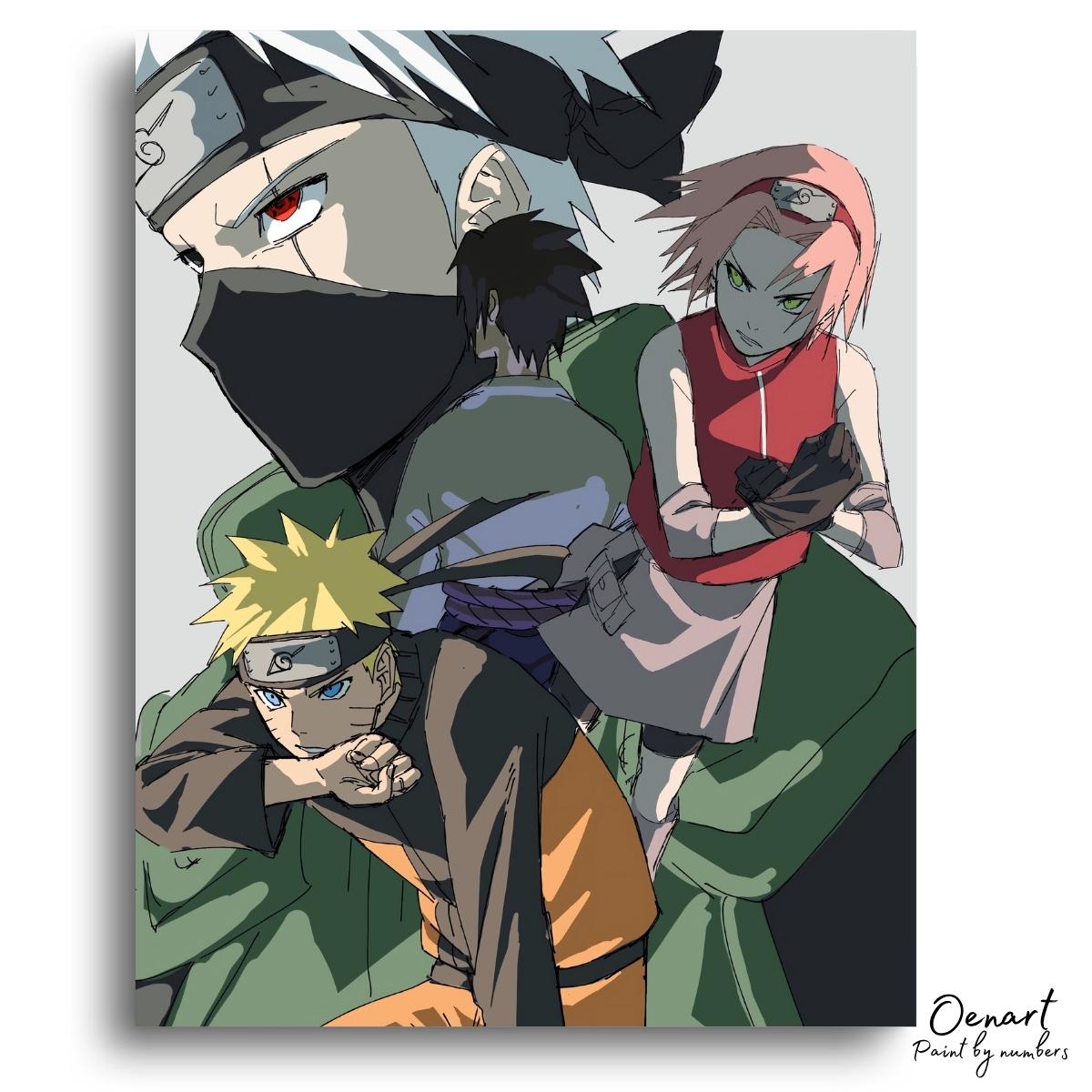 Naruto Shippuden: Team 7 - Anime Paint By Numbers Kit