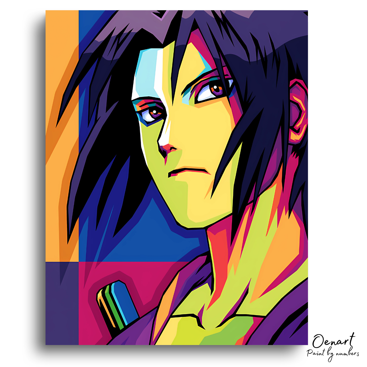 Naruto Shippuden: Uchiha Sasuke Wpap Pop Art - Anime Paint By Numbers Kit