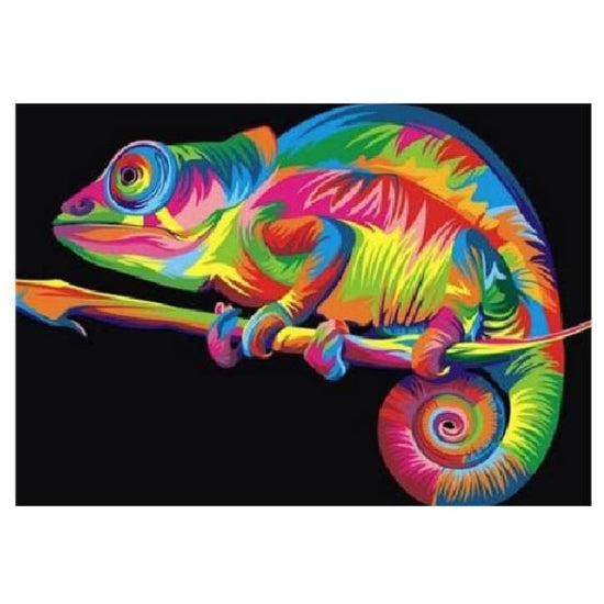 Neon Chameleon: Paint By Numbers Kit