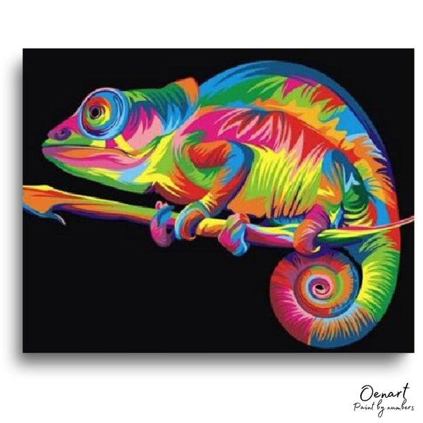 Neon Chameleon: Paint By Numbers Kit