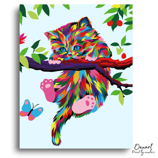 Neon Kitten: Paint By Numbers Kit