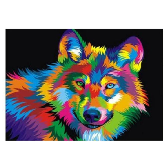 Neon Wolf: Paint By Numbers Kit