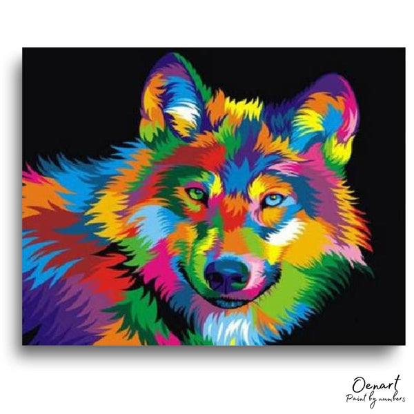 Neon Wolf: Paint By Numbers Kit