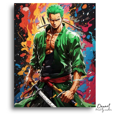 One Piece: Zoro Colored Portrait - Anime Paint By Numbers Kit