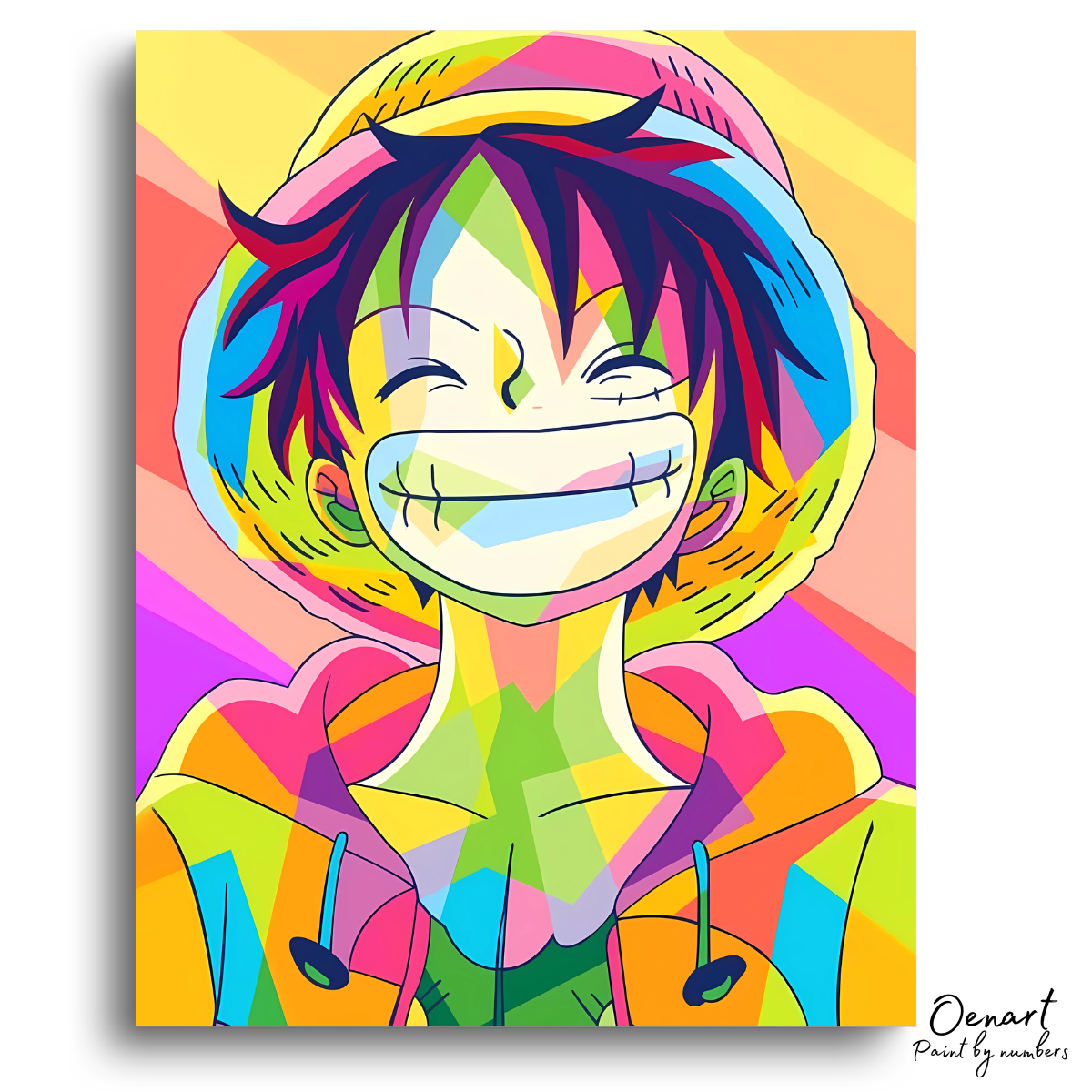 One Piece: Luffy Smiling Pop Art - Anime Diamond Painting