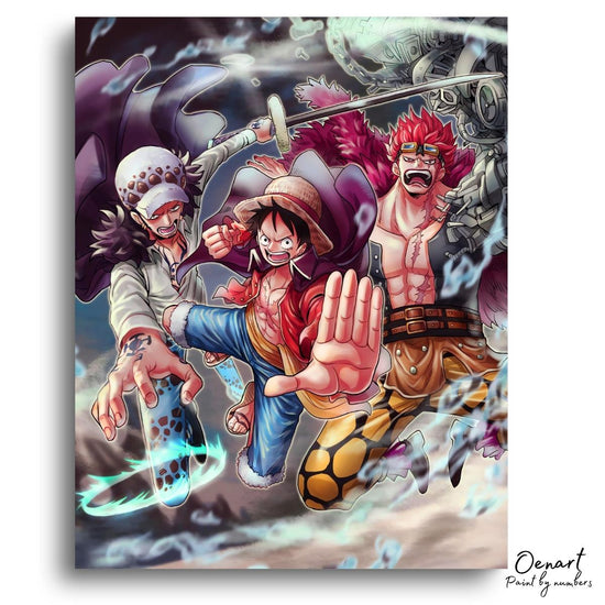 One Piece: Luffy Trafalgar Law and Kid - Anime Diamond Painting