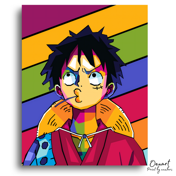 One Piece: Luffy in Wano Pop Art - Anime Paint By Numbers Kit