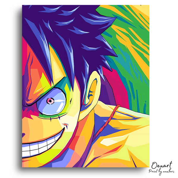 One Piece: Monkey D Luffy Wpap Pop Art - Anime Paint By Numbers Kit