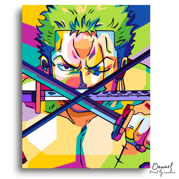 One Piece: Roronoa Zoro Pop Art - Anime Paint By Numbers Kit