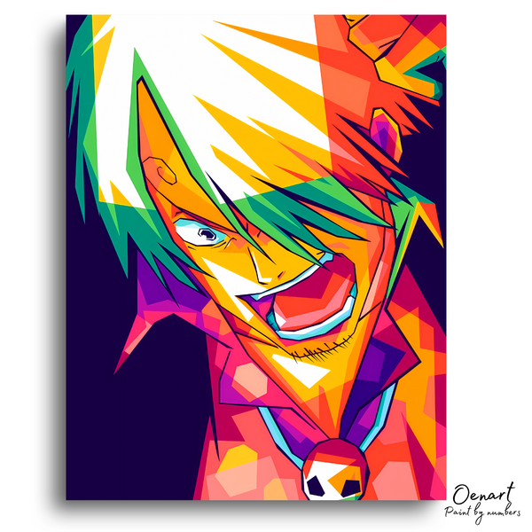 One Piece: Sanji Black Leg Pop Art - Anime Paint By Numbers Kit