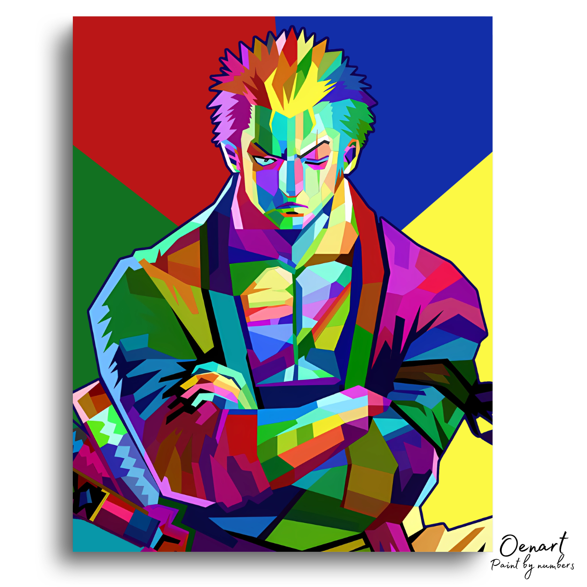 One Piece: Zoro Wpap Art - Anime Paint By Numbers Kit