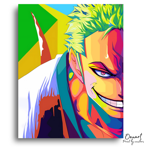 One Piece: Zoro in Wano Pop Art - Anime Paint By Numbers Kit