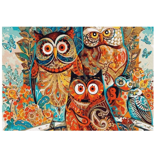 Owls Family: Paint By Numbers Kit