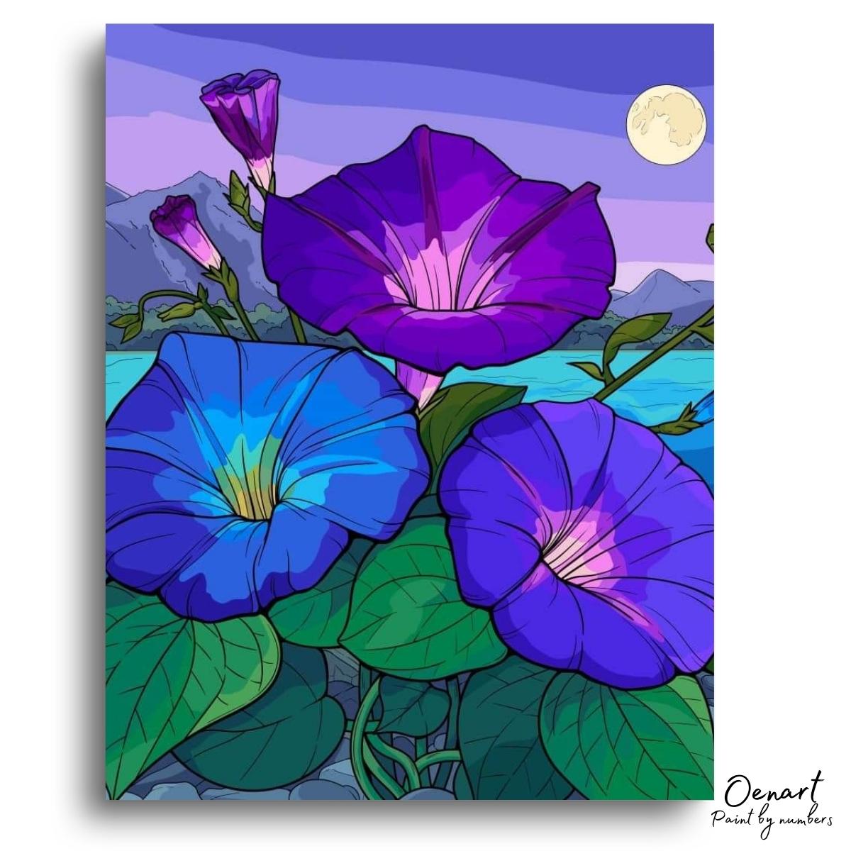 Purple Flowers: Paint By Numbers Kit