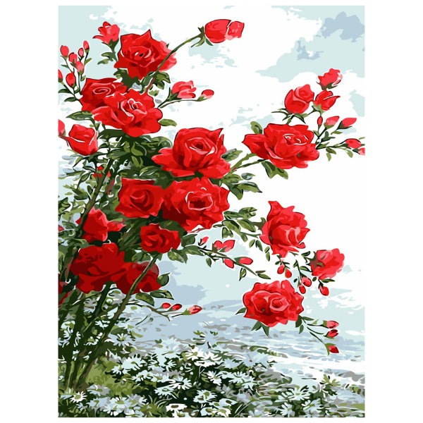 Red Flowers - Paint By Numbers Kit