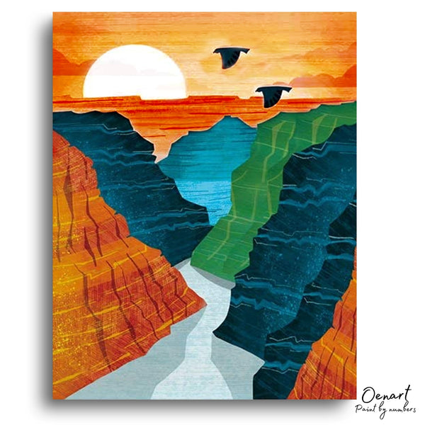 River & Sunset: Paint By Numbers Kit