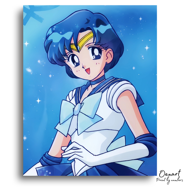 Sailor Moon: Cute Ami Sailor Mercury - Anime Paint By Numbers Kit