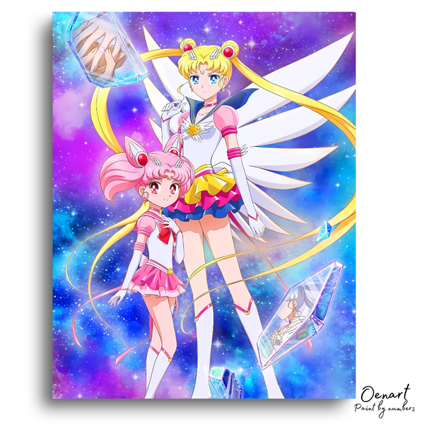 Sailor Moon & Sailor Chibi Moon - Anime Paint By Numbers Kit