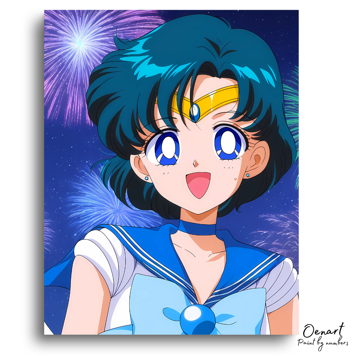 Sailor Moon: Sailor Mercury Cute Smiling - Anime Paint By Numbers Kit