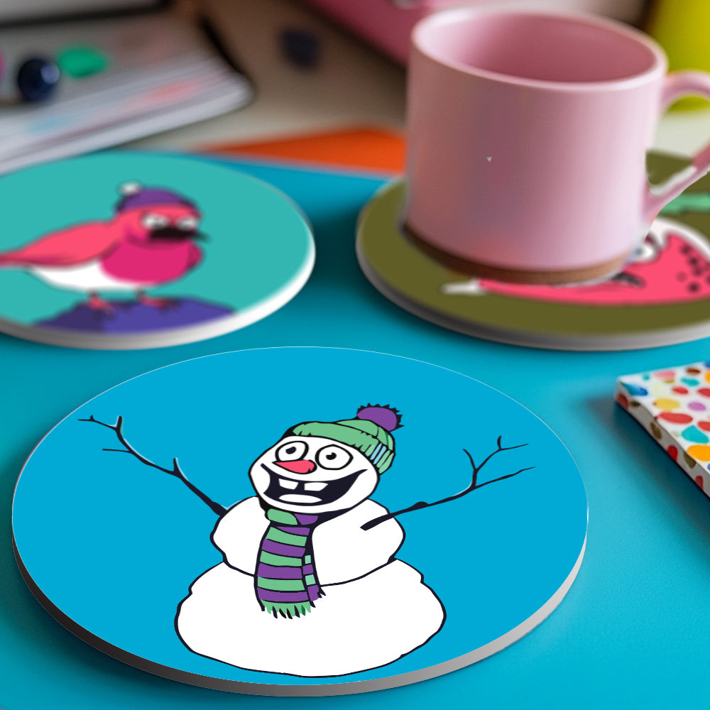 Snowman Paint by Numbers Coaster Set