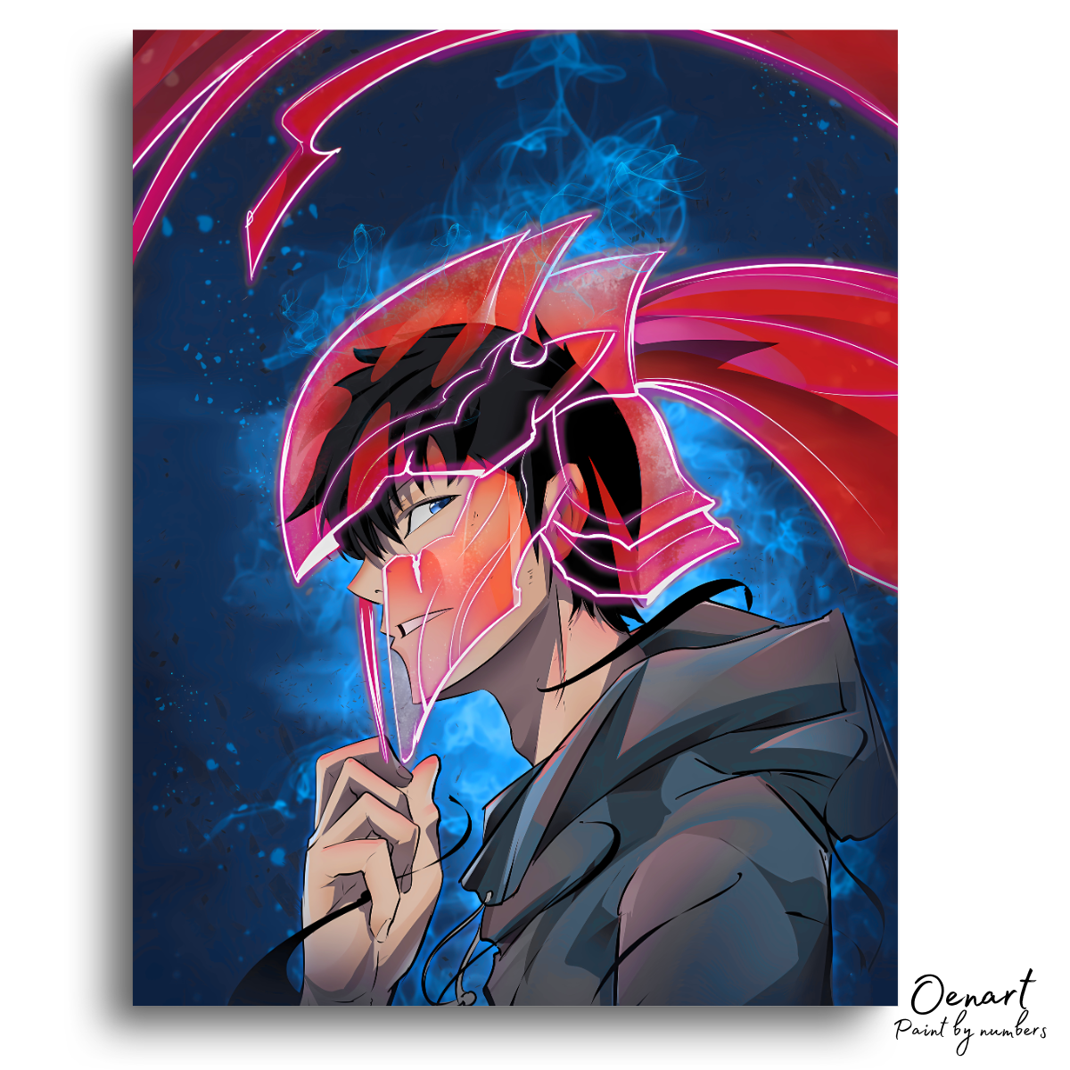 Solo Leveling: Jin Woo with Mask - Anime Paint By Numbers Kit