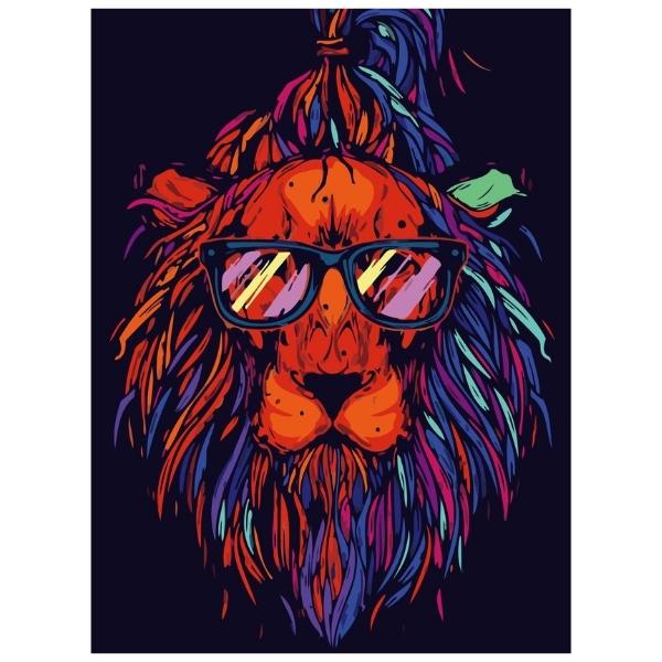 Stylish Lion - Paint By Numbers Kit