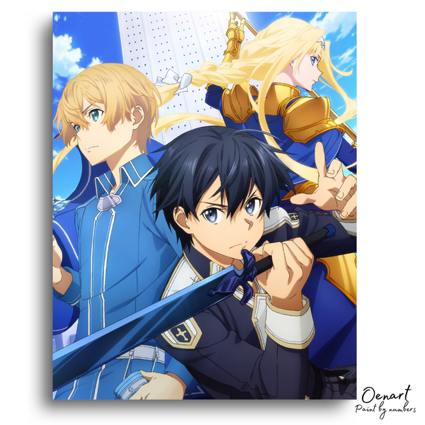 Sword Art Online: Alice, Eugeo and kirito - Anime Paint By Numbers Kit