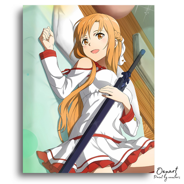 Sword Art Online: Asuna in Bed - Anime Paint By Numbers Kit