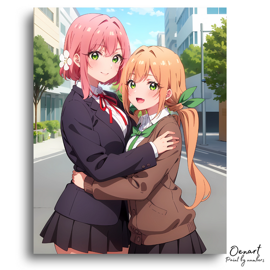 The 100 Girlfriends Who Really Love You: Karane and Hakari - Anime Diamond Painting