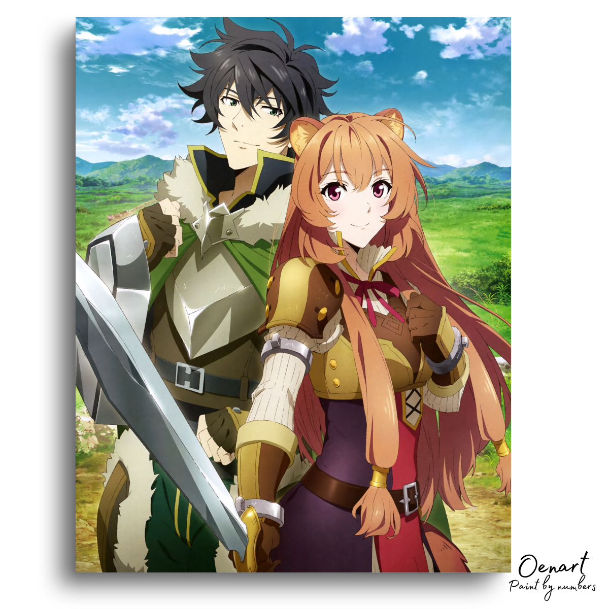 The Rising of the Shield Hero: Raphtalia & Naofumi - Anime Paint By Numbers Kit