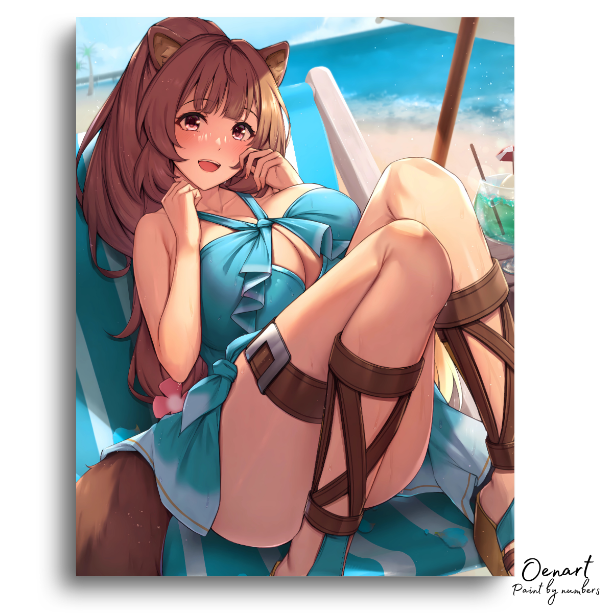 The Rising of the Shield Hero: Raphtalia at The Beach - Anime Paint By Numbers Kit