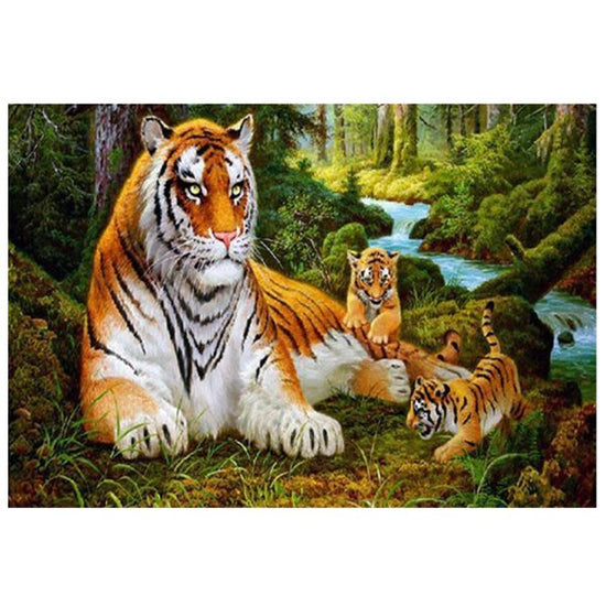 Tiger Family - Paint By Numbers Kit