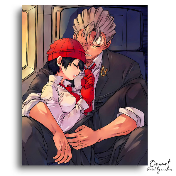 Undead Unluck: Andy and Fuuko Sleeping - Anime Paint By Numbers Kit