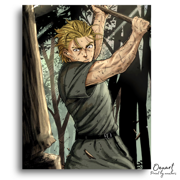 Vinland Saga: Thorfinn Cutting Tree - Anime Paint By Numbers Kit