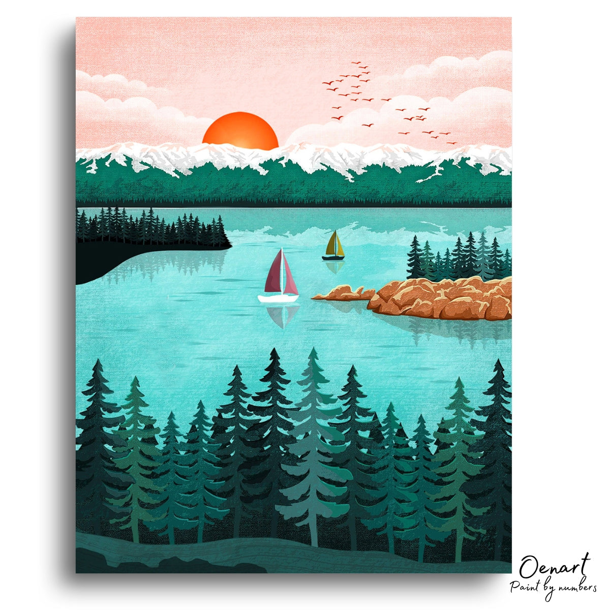 Winter Sunset: Paint By Numbers Kit