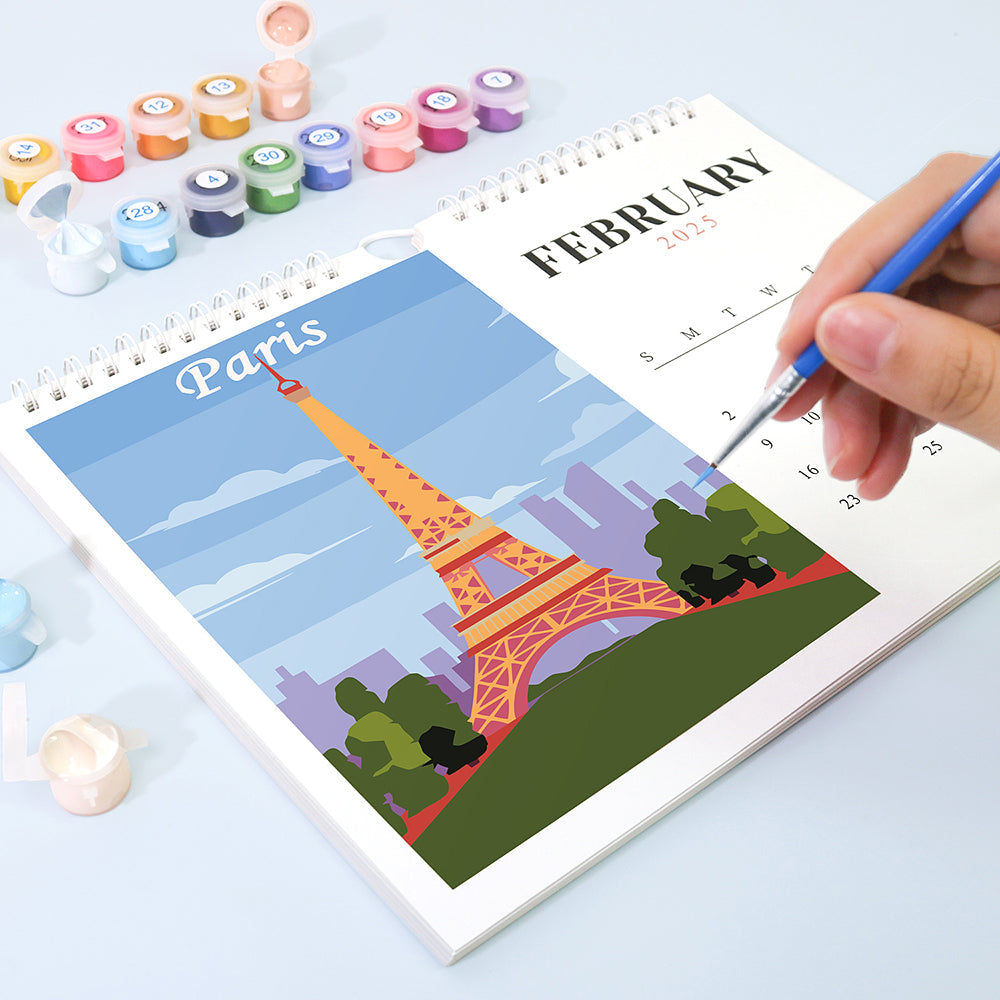 World Landmarks Calendar Paint by Numbers Kit