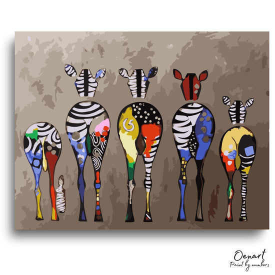 Zebra Family: Paint By Numbers Kit