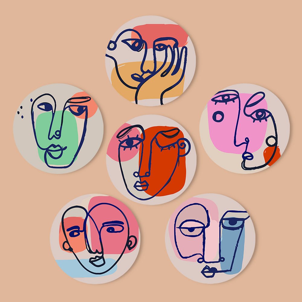 Abstract Faces Placemat Paint Kit - Oenart™