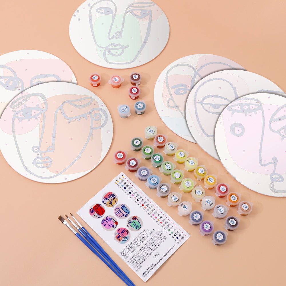 Abstract Faces Placemat Paint Kit - Oenart™