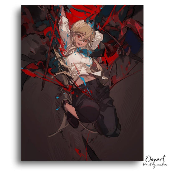 Chainsaw Man: Jumping - Anime Diamond Painting - Oenart™