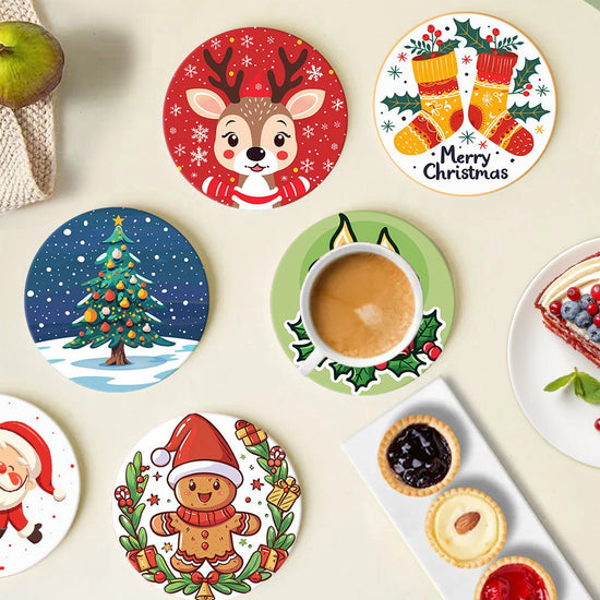 Christmas Vibe Paint by Numbers Coaster Set - Oenart™