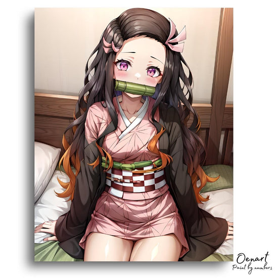 Demon Slayer: Pink dress - Anime Diamond Painting - Oenart™