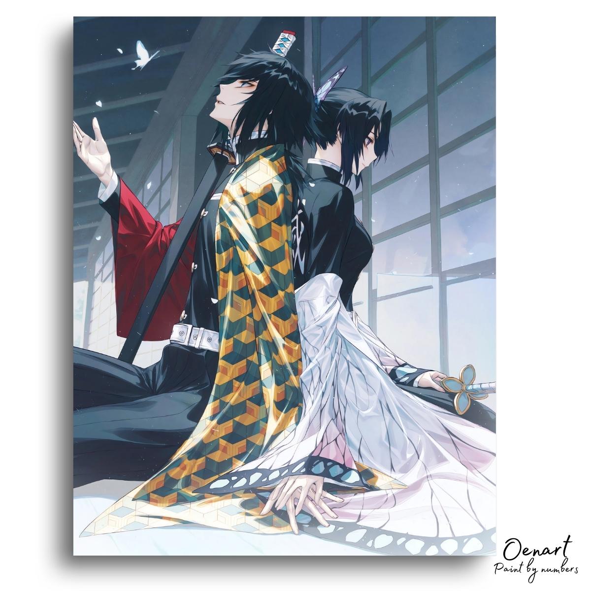 Demon Slayer: Shinobu & Giyu - Anime Diamond Painting - Oenart™