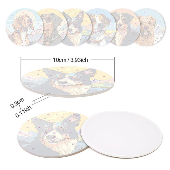 Dogs Paint by Numbers Coaster Set - Oenart™