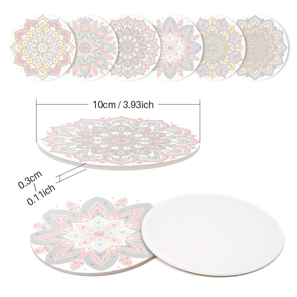 Flowers Paint by Numbers Coaster Set - Oenart™