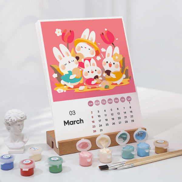 Fun Animal Calendar Paint by Numbers Kit - Oenart™